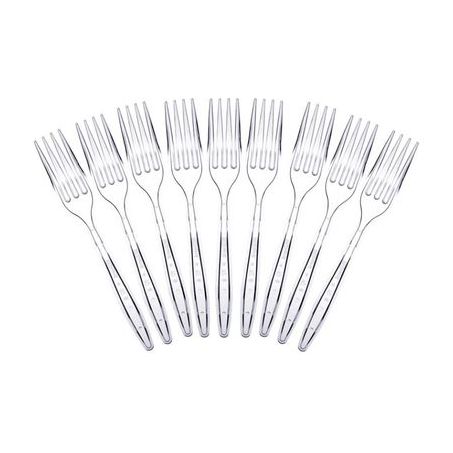 Garfo Plástico Descartável Sobremesa Cristal Regina com 25 Un.