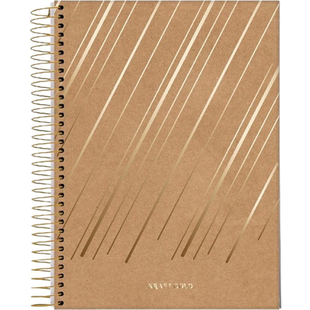 Caderno Colegial Jandaia 160 Folhas - Capa Dura - Kraft Color