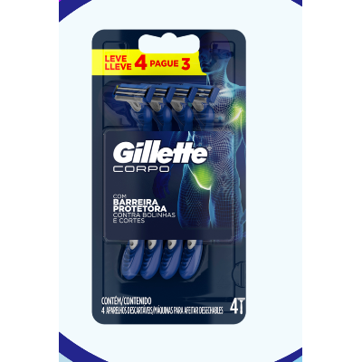 Aparelho prestobarba corpo gillette l4p3
