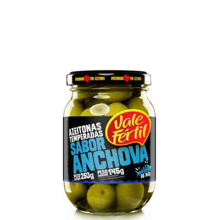 AZEITONA TEMPERADA ANCHOVA 280G - VALE FERTIL