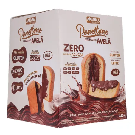 PANETONNE AMINNA S/GLÚTEN CREME DE AVELÃ 240G 360-32