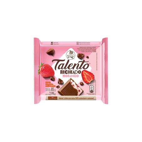 Chocolate Barra Garoto Talento Morango 85g