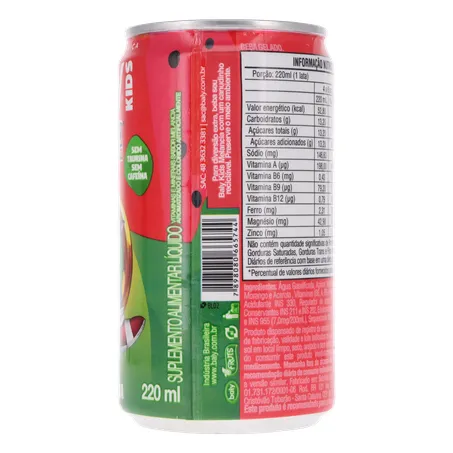 Suplemento Alimentar Líquido Melancia Zero Lactose Sonic Baly Kids Lata 220ml 360-9