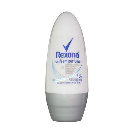 Antitranspirante Roll-On Rexona sem Perfume  Rolo 50ml