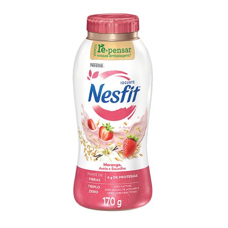 IOGURTE DESNATADO MORANGO, AVEIA E BAUNILHA ZERO LACTOSE NESFIT