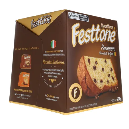 Panettone Festtone Premium Chocolate Belga 400g 360-13