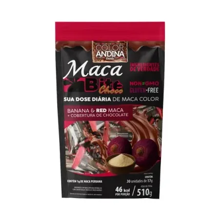 MACA BITE CHOCO BANANA E RED MACA 17G COLOR ANDINA FOODS