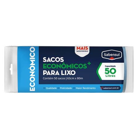Saco economico de lixo sabensul 50l c/50
