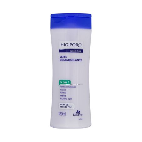 Leite Demaquilante Facial Davene Higiporo Frasco 120ML