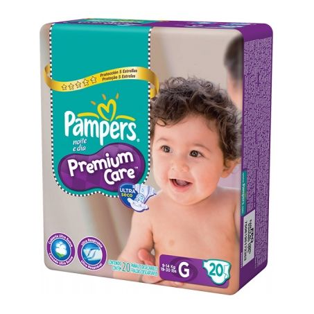 Fralda pampers premiun care c/20 g