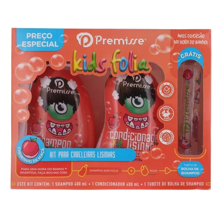 Kit infantil premisse lisos shampoo 400ml + condicionador 400ml