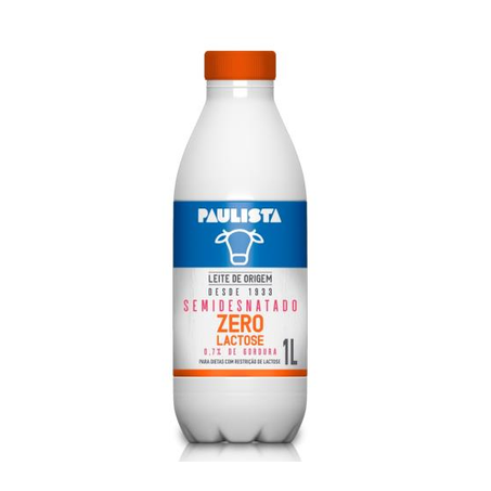 Leite Paulista Semidesnatado 0 Lactose Garrafa 1L