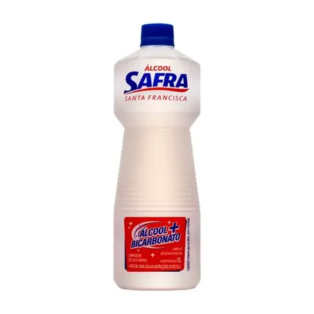 Álcool Safra Líquido 46,2 Inpm Bicarbonato Frasco 1l 
 
