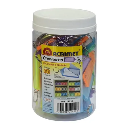 CHAVEIRO PLÁSTICO ACRIMET SORTIDO C/60UN