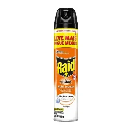 Inseticida Aerossol Raid Multi Insetos Não Deixa Cheiro Frasco Spray 420ml