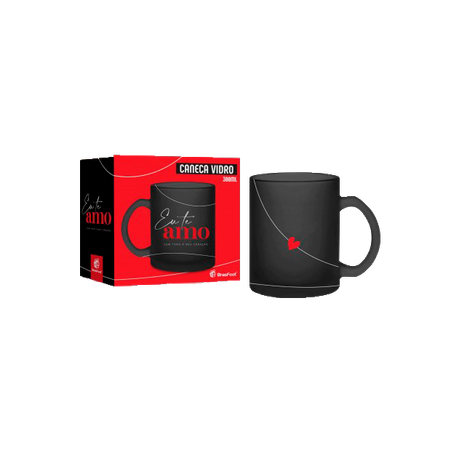 Caneca vidro diamond eu te amo 300ml r13913