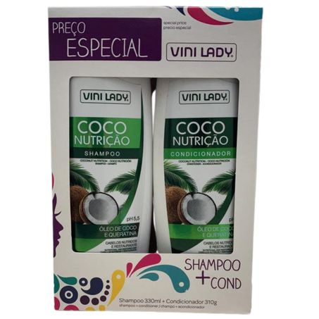 Kit vini lady shampoo 330ml+condicionador 310g coco nutr