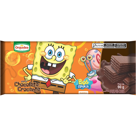 WAFER ORQUIDEA BOB ESPONJA CHOCOLATE/CROCANTE 90G