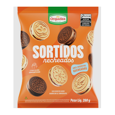 Biscoito orquidea sortidos recheados 260g