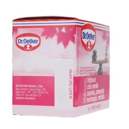 Chá Misto Dr.oetker Hibisco, Chá Verde, Canela, Pimenta, Morango e Mirtilo Caixa com 10un - 15gr 360-29