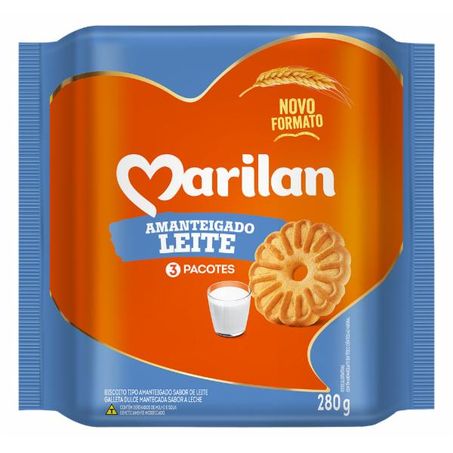 Biscoito marilan 280g amenteigado leite