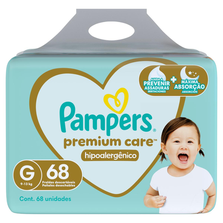 Fralda Pampers Premium Care Jumbo G - 68
