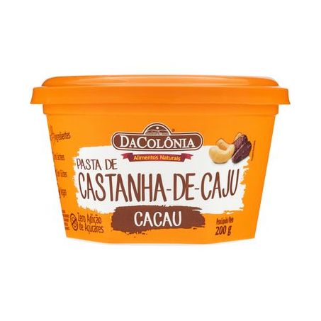 Pasta de Castanha-de-caju com Cacau Dacolônia Pote 200G
