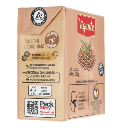 LENTILHA EM CONSERVA IMPORTADO DA ARGENTINA VIGENTE TP 200G 360-12