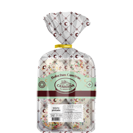 BOLACHA CASEIRA PINTADA CANHADA ALIMENTOS PACOTE 400G