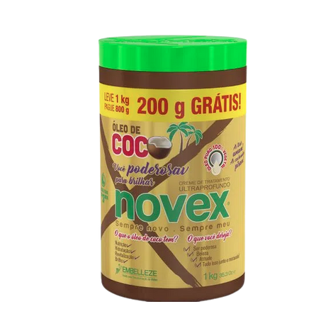 Creme Tratamento Novex Óleo Coco Leve 1kg Pague 800g 
 