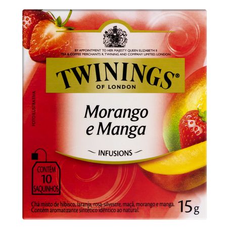 CHÁ MISTO MORANGO E MANGA TWININGS INFUSIONS COM 10 SACHÊS