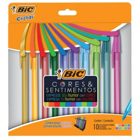 Esc caneta bic cristal cores e sentimentos sort un
