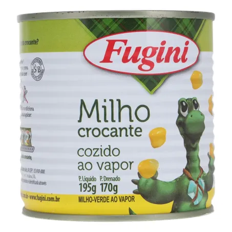 Milho Verde em Conserva Fugini Cozido no Vapor Crocante Lata 170gr 360-34
