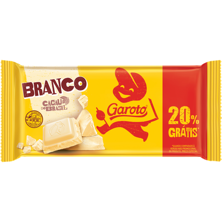 Choc garoto 80g branco prom 20% gratis