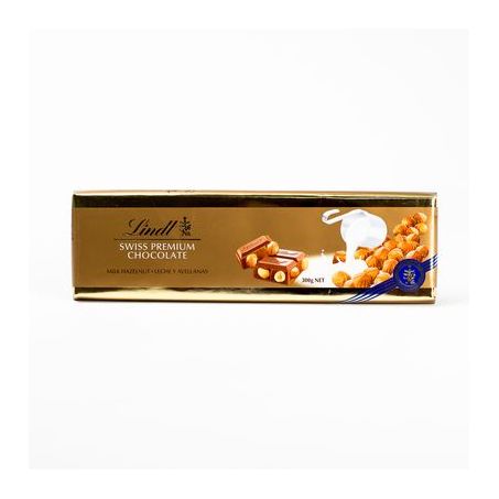 CHOCOLATE LINDT 300G SWISS PREMIUM MILK HAZELNUTS 