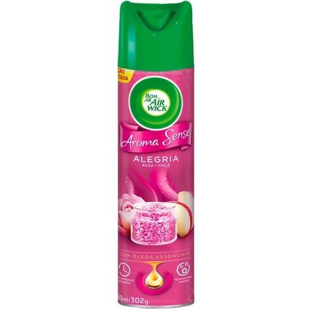 Neutralizador de Odores Bom Ar Alegria Rosa + Maçã Frasco Spray 360ml