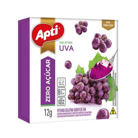 Gelatina Apti Uva Zero Açúcar Caixa 12gr