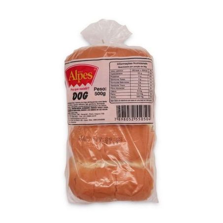 Pao alpes 500g hot dog