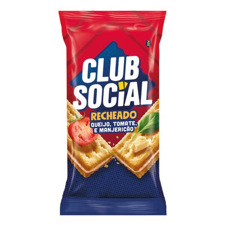 PACK BISCOITO RECHEIO QUEIJO, TOMATE E MANJERICÃO CLUB SOCIAL