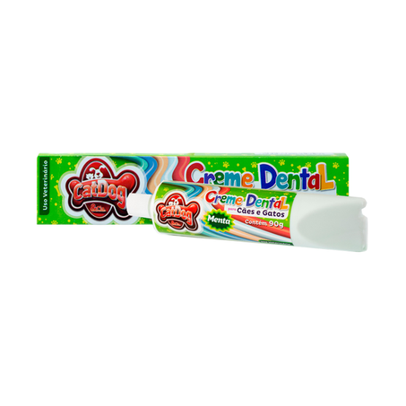 Creme Dental CatDog Para Cães e Gatos Caixa Sabor Menta 90g