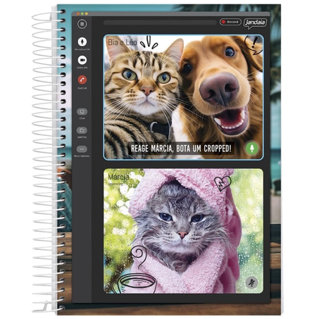 CADERNO ESPIRAL JANDAIA PET 1X1 80 FOLHAS 360-2