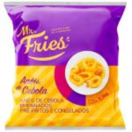 Aneis cebola congelado empanado pre frito mr fries 1,1kg