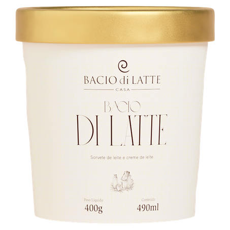 GELATO LEITE E CREME DE LEITE BACIO DI LATTE CASA POTE 490ML