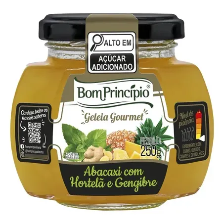 Geleia bom principio 250g abacaxi c/hortela/gengibre