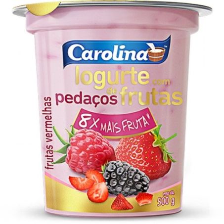 Iogurte Carolina Pedaço Frutas Frutas Vermelhas 450g