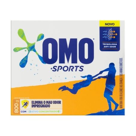 LAVA ROUPAS EM PO OMO SPORTS CAIXA 800G