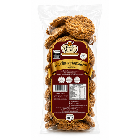 BISCOITO DELÍCIAS DA VOVÓ AMENDOIM S/GLÚTEN 350G