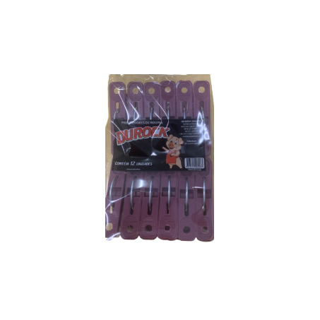 PRENDEDOR DE ROUPAS DUROCK PLASTICO 12UN