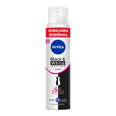 Desodorante Aerossol Nivea 200ml - Black&White - Clear - Feminino