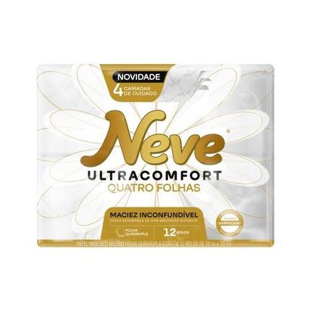 Papel higiênico neve folha quadrupla 20 mt 12rolos